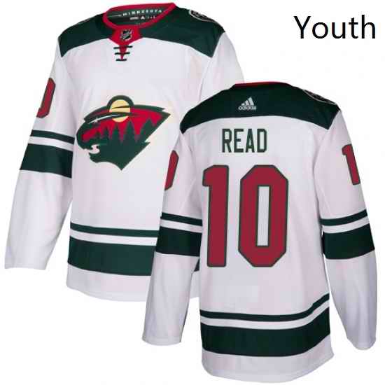 Youth Adidas Minnesota Wild 10 Matt Read Authentic White Away NHL Jersey
